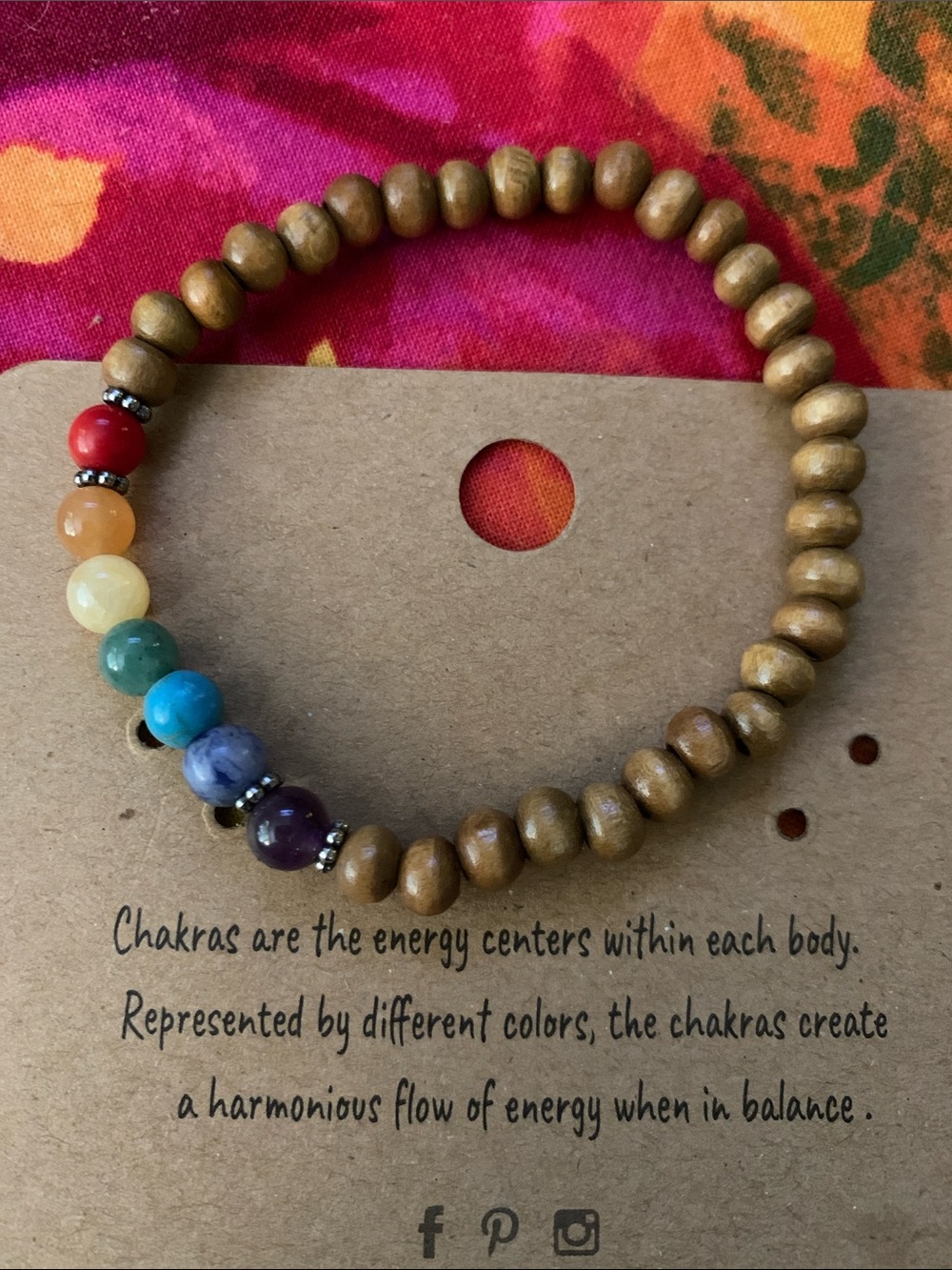 Chakra & Wood Stone Bracelet